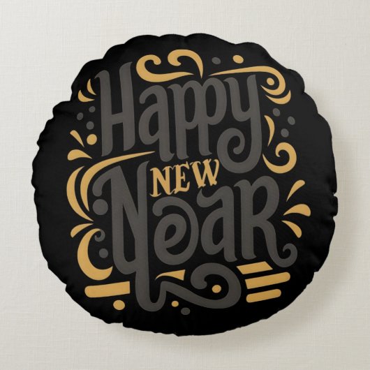 Happy new year ラウンドクッション (正面)