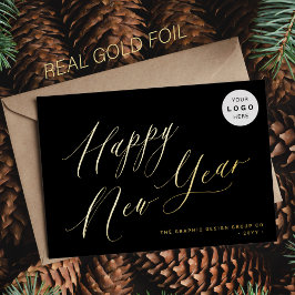 Happy New Year ロゴ 2027 黒 金 箔シーズンカード