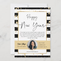 Happy New Year 実在 Estate写真サンキューカード
