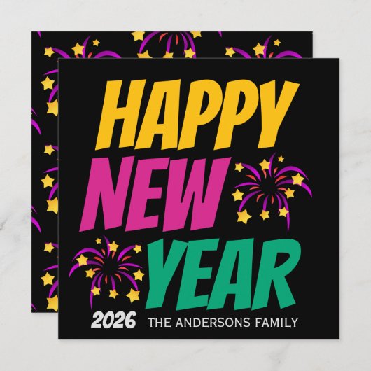 Happy New Year  招待状 (正面/裏面)