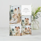 Happy New Year 数々の Photo Collageメッセージカスタム シーズンカード (スタンド正面)