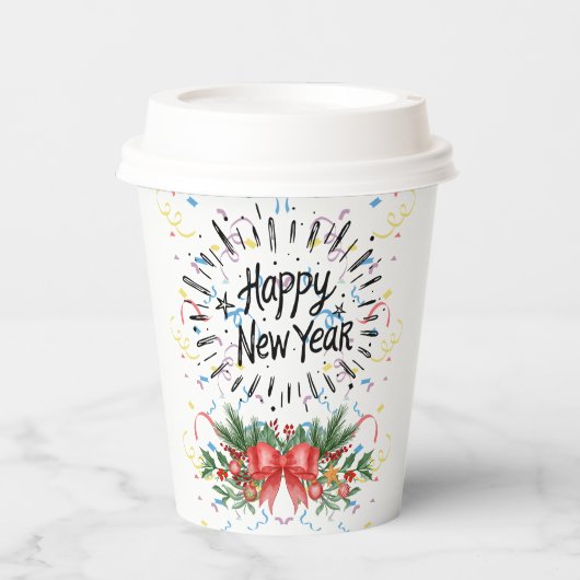Happy new year 紙コップ (正面)
