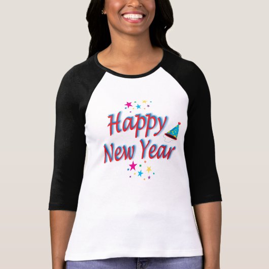Happy New Year 素晴らしパーティー・メッセージTシャツ Tシャツ (正面)