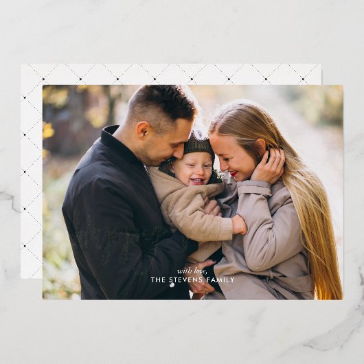 「Happy New Year」脚本撮ファンシー影 箔シーズンカード (正面/裏面)