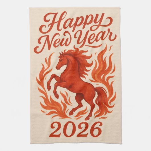 Happy new year 2016  キッチンタオル (縦)