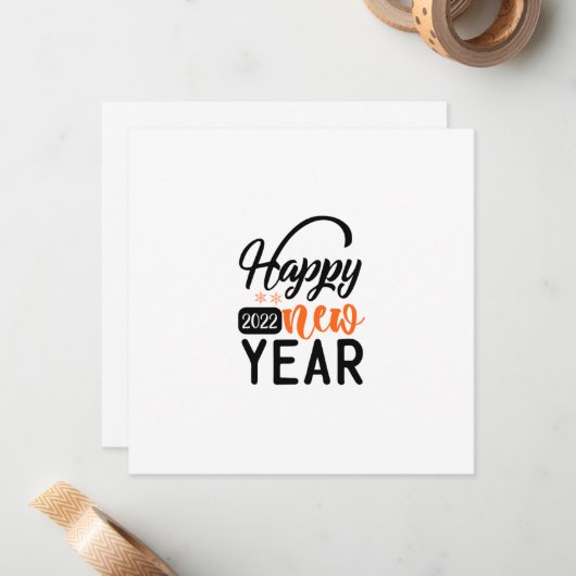 Happy New Year 2022 ノートカード (正面/裏面インサイチュ)