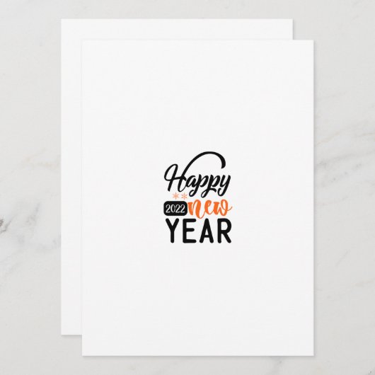 Happy New Year 2022 招待状 (正面/裏面)