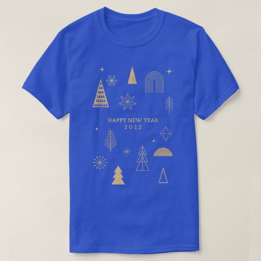 Happy New Year 2022 Minimalist Holiday Modern Geom Tシャツ (デザイン正面)