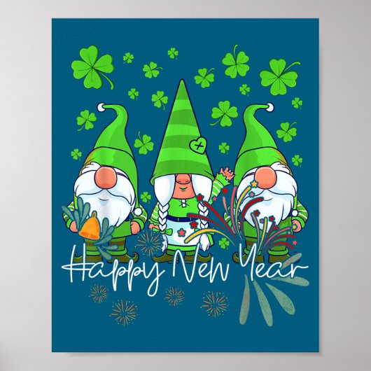 Happy New Year 2023 Gnomes Irish Patrick Day Famil ポスター (正面)