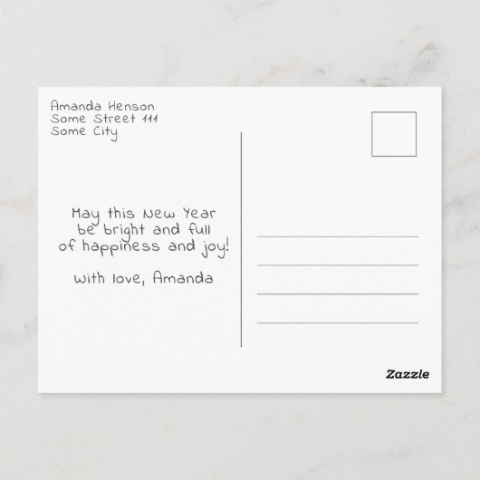 Happy New Year 2023 Script Full Photo ポストカード (裏面)