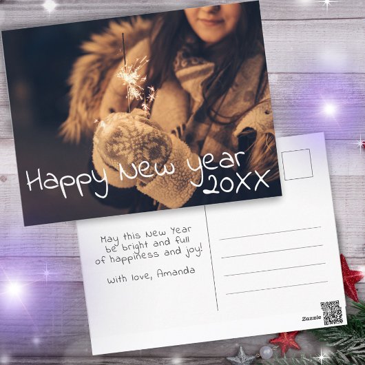 Happy New Year 2023 Script Full Photo ポストカード