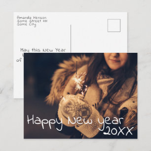 Happy New Year 2023 Script Full Photo ポストカード