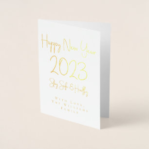 Happy New Year 2023 Stay Safe and Healthy 箔カード
