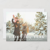 Happy New Year 2024シルバーと金ゴールド紙吹雪写真 シーズンカード (正面)