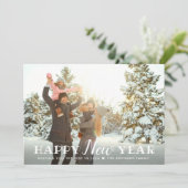 Happy New Year 2024シルバーと金ゴールド紙吹雪写真 シーズンカード (スタンド正面)