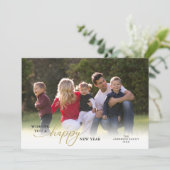 Happy New Year 2024フォト金ゴールドスクリプト シーズンカード (スタンド正面)