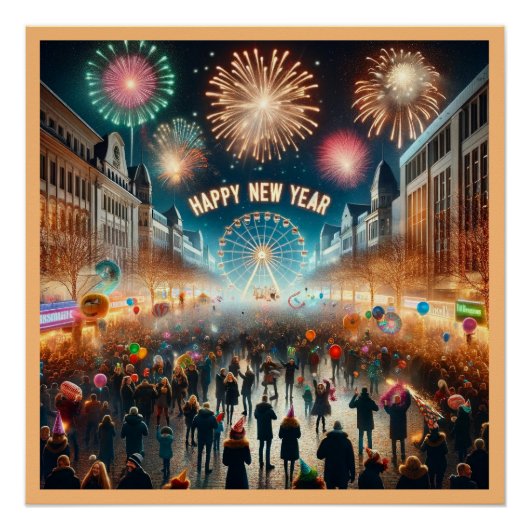 Happy New Year 2024ポスター ポスター (正面)