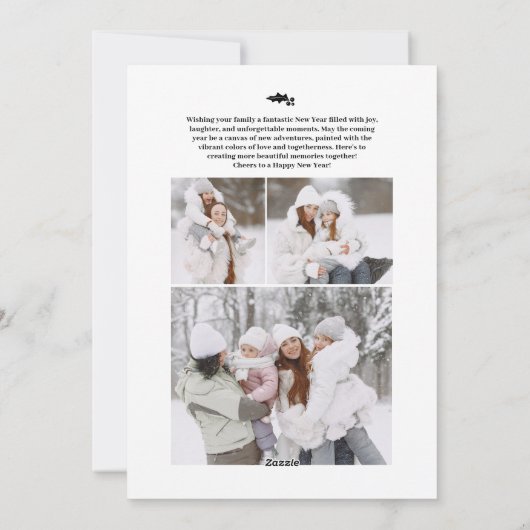 Happy New Year 2024脚本4枚はっきりした黒 シーズンカード (裏面)