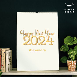 Happy New Year 2024 中国の Dragon Vanilla Photo カレンダー