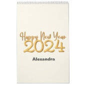 Happy New Year 2024 中国の Dragon Vanilla Photo カレンダー (カバー)