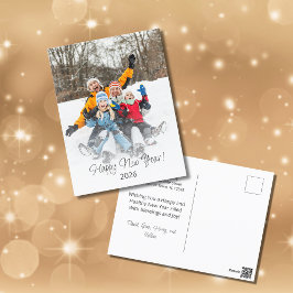 Happy New Year 2024 Family Modern  シーズンポストカード