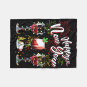 Happy New Year 2024 New Years Eve Fireworks Gles O フリースブランケット (正面(横))