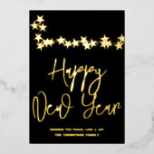 Happy New Year 2024, red ribbon 箔シーズンカード (正面)