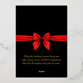 Happy New Year 2024, red ribbon 箔シーズンカード (裏面)