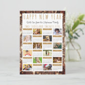 Happy New Year 2025カレンダー12写真金ゴールド シーズンカード (スタンド正面)