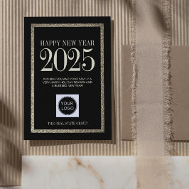 Happy New Year 2025ビジネスロゴシンプル シーズンカード
