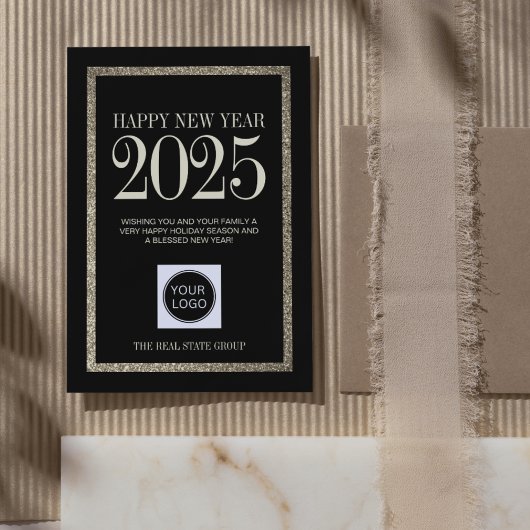 Happy New Year 2025ビジネスロゴシンプル シーズンカード