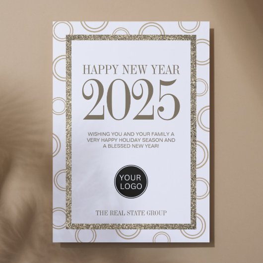 Happy New Year 2025ビジネスロゴシンプル シーズンカード