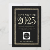 Happy New Year 2025ビジネスロゴシンプル シーズンカード (正面)