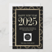 Happy New Year 2025ビジネスロゴ企業の シーズンカード (正面)
