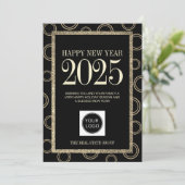 Happy New Year 2025ビジネスロゴ企業の シーズンカード (スタンド正面)