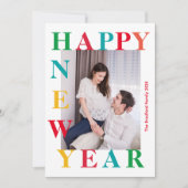 Happy New Year 2025写真カラフル シーズンカード (正面)