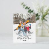 Happy New Year 2025家族モダン写真 シーズンポストカード (スタンド正面)