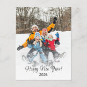 Happy New Year 2025家族モダン写真 シーズンポストカード (正面)