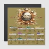 Happy new year 2025 calendar Magnetic Card (正面/裏面)