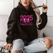 Happy New Year 2025 Coquette Glitter Pink Bow Cute パーカ