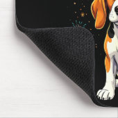 Happy New Year 2025 Eve Firework Dog Funny Beagle マウスパッド (コーナー)