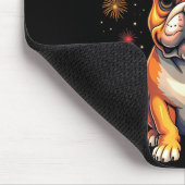 Happy New Year 2025 Eve Firework Dog Funny French  マウスパッド (コーナー)