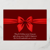 Happy New Year 2025 Retro Red Ribbon 箔シーズンカード (裏面)