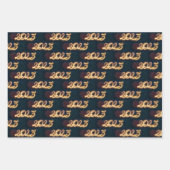 Happy New Year 2025 Sparkling Fireworks ラッピングペーパーシート (正面3)