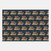 Happy New Year 2025 Sparkling Fireworks ラッピングペーパーシート (正面2)