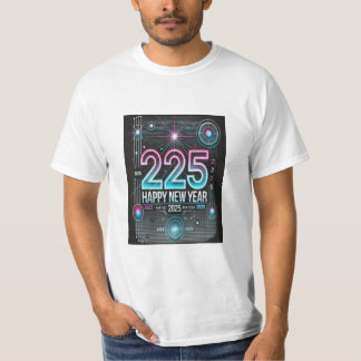 Happy New Year 2025 Tシャツのモダンデザイン Tシャツ