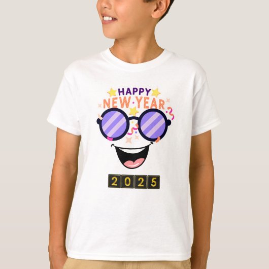 「Happy New Year 2025 Tシャツのロゴ – おもしろいとフェスティバル Tシャツ (正面)