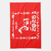 Happy New Year 2026 キッチンタオル (縦)