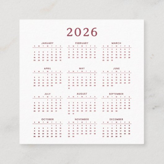 Happy New Year 2026 スクエア名刺 (裏面)