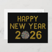 Happy New Year 2026 ポストカード (正面/裏面)